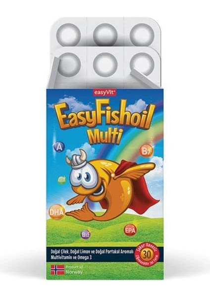 Easy Fishoil Easyfishoil Multi + Omega 3 30 Çiğnenebilir Jel Form