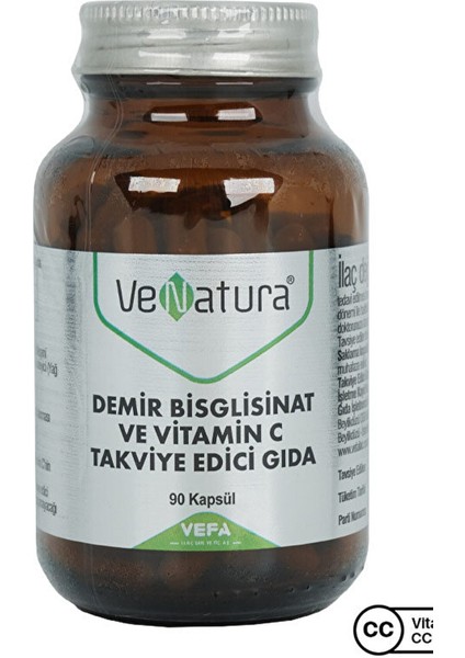 Demir Bisglisinat Ve Vitamin C 90 Kapsül