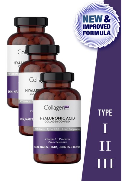Premium Hyaluronic Acid Balık, Sığır & Tavuk Kaynaklı Collagen Complex 1500