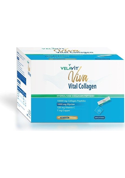 Viva Vital Collagen 30 Toz Saşe 10.000 Mg, Ekstra Glisinli Kollajen