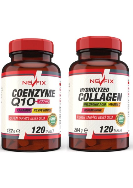 Collagen Kollajen 1000 Mg 120 Tablet + Coenzyme Q-10 Koenzim 200 Mg 120 Tablet