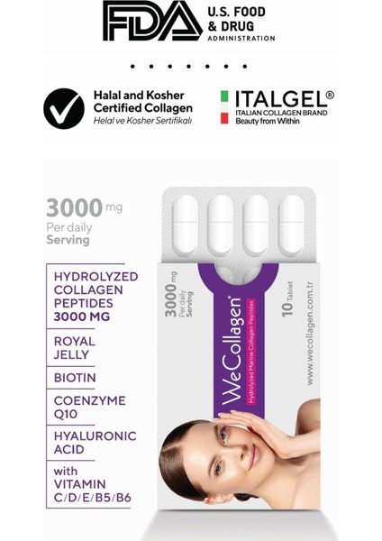 Wecollagen ® 90 Tablet - Balık Kolajeni Takviyesi Wecollagen Tb