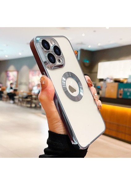 iPhone 12 Pro Max Kılıf Uyumlu Kamera Korumalı Yuvarlak Logo Halkalı Yumuşak Silikon Kapak