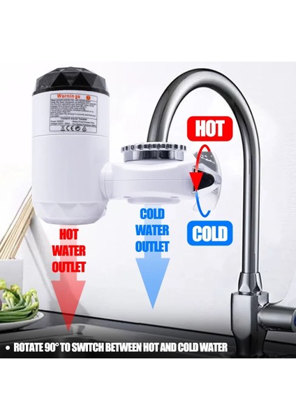 Elektrikli Su Isıtıcı Musluk Hızlı Kurulum Anında Sıcak Su Soğuk Isıtma Musluk Tankless Ani Su Isıtıcı (Yurt Dışından)