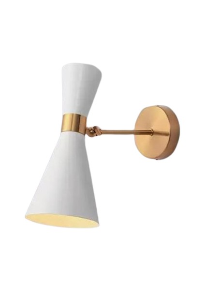 Retro Metal Rustik Hareketli Dekoratif Beyaz Vintage Duvar Aplik