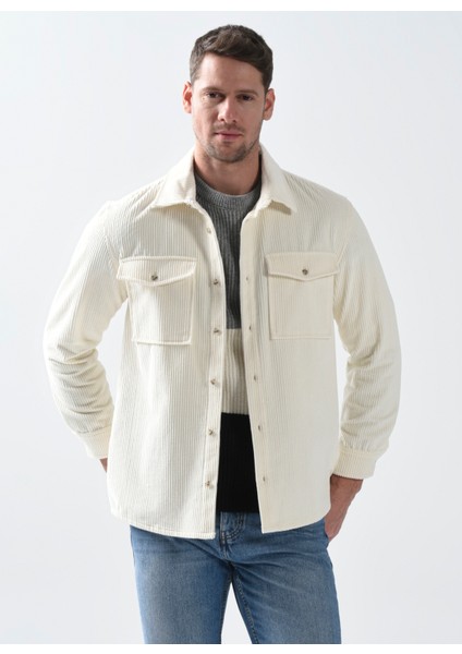 Standart Ekru Erkek Düz Ceket TAKEO