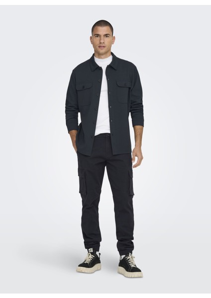 Düz Koyu Lacivert Erkek Gömlek 22021279_ONSNEWKODYL Overshırt Swea indirimleri