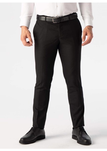 Normal Bel Normal Paça Slim Fit Siyah Erkek Pantolon PN1014400284