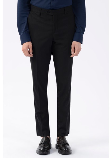Normal Bel Normal Paça Regular Fit Siyah Erkek Pantolon PN1014400291