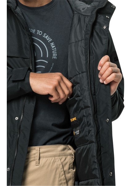 Jack Wolfskin Siyah Erkek Mont 1115471-6000 Wınterlager Parka M