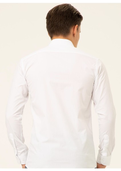 Klasik Yaka Düz Beyaz Erkek Gömlek GM1007100489 fırsatları