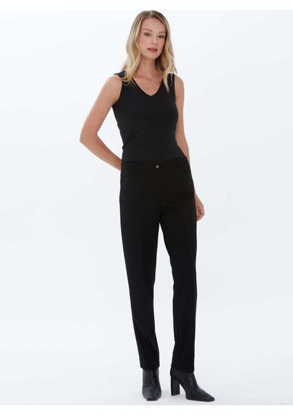 Normal Bel Standart Siyah Kadın Pantolon 22KSL5952 modelleri