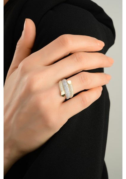 Taşlı Kaburga Altın Yüzük CGKYZK0057 modelleri