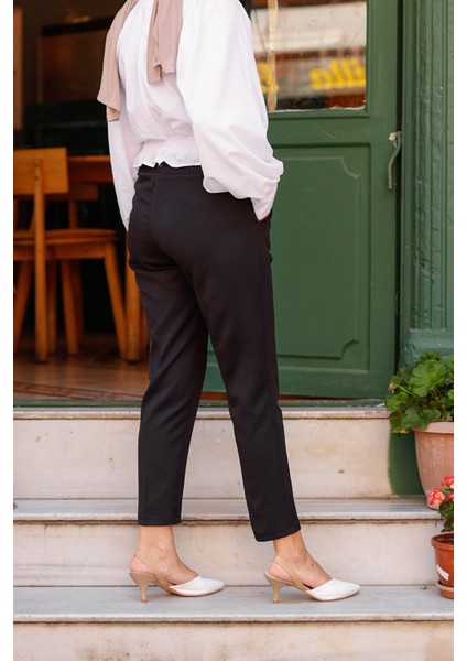 Kadın Beli Lastikli Bilek Boy Havuç Kesim Pantolon fiyatları