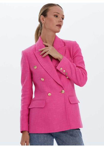 Kruvaze Çok Düğme Tüvit Ceket