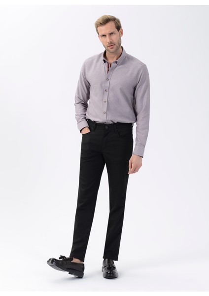 Normal Bel Normal Paça Slim Fit Siyah Erkek Pantolon PN1014100161