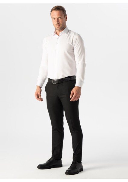 Normal Bel Normal Paça Slim Fit Siyah Erkek Pantolon PN1014400295