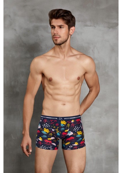 1849 Erkek Memox Baskılı Modal Normal Paça Renkli Boxer