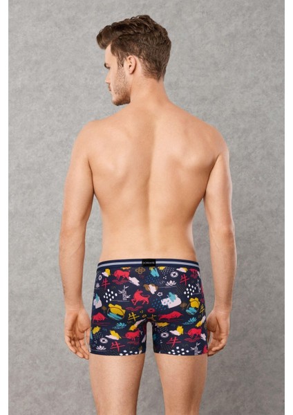 1849 Erkek Memox Baskılı Modal Normal Paça Renkli Boxer