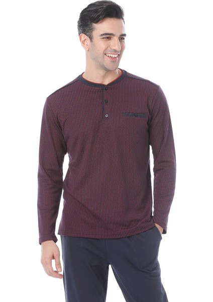 Çift Kaplan 8562 Jakarlı Uzun Kol Erkek Pijama Takımı