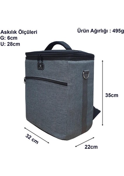 Gbmotion Termal Çanta 25 Litre Termos Sırt Çantası Buzluk Gri fiyatları