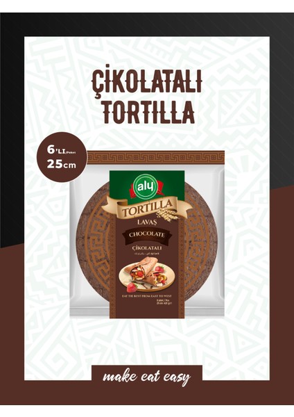 Çikolatalı Tortilla Lavaş 25 cm 6'lı Paket 420g