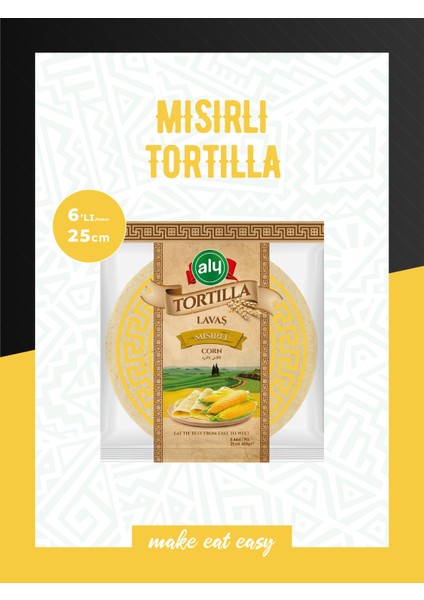 Mısırlı Tortilla Lavaş 25 cm 6'lı Paket 420g