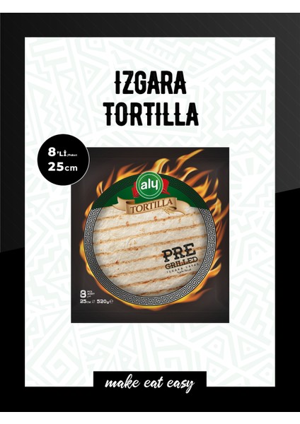 Izgara Tortilla Lavaş 25 cm 8'li 520 gr