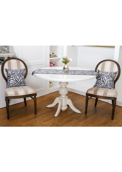 Zebra Baskılı Kumaş Siyaha Beyaz Kırlent Kılıfı 45X45 cm - 1442