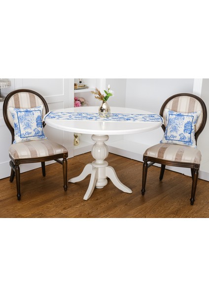 Festival Baskılı Kumaş Kreme Mavi Kırlent Kılıfı 45X45 cm - 1439 fırsatları