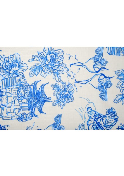 Festival Baskılı Kumaş Kreme Mavi Kırlent Kılıfı 45X45 cm - 1439 indirimleri