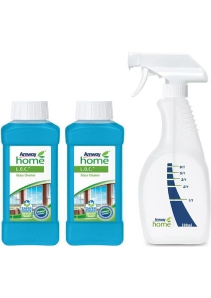 Loc Cam Temizleyici 500 ml 2 Adet + 1 Tabancalı Püskürtücülü Şişe