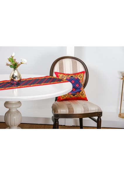 Belize Baskılı Saten Kumaş Kırmızıya Siyah Kırlent Kılıfı 45X45 Cm- 1443 fiyatları