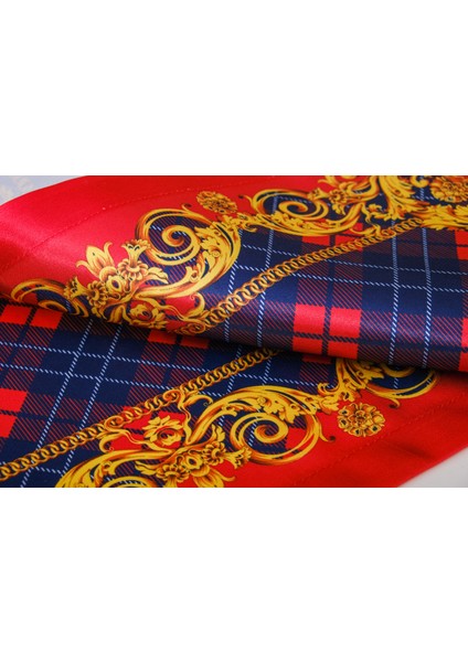 Belize Baskılı Saten Kumaş Kırmızıya Siyah Kırlent Kılıfı 45X45 Cm- 1443 modelleri