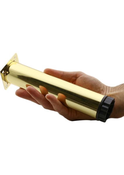 Akça Ayarlanabilir Mobilya Kanepe Koltuk Baza Yükseltme Yükseltici Ayağı Metal Ayakları 20 Cm Gold