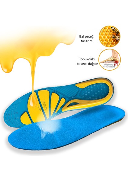 Gel Comfort Tabanlık -  Günlük Ayakkabılar için, Kemer ve Metatarsal Destekli, Ortopedik, Jel Tabanlık