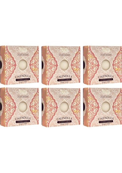 Nemlendirici Etkili Aynısefa(Calendula) Özlü Doğal Katı Sabunu 125 gr x 6 Kutu