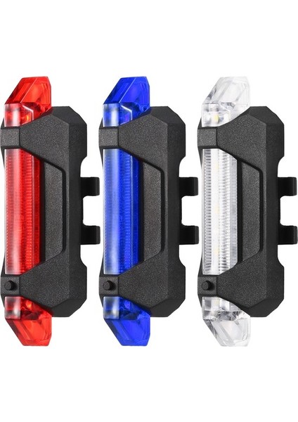 3'lü Parlak USB Şarj Edilebilir Bisiklet Arka Lambası - Çok Renkli (Yurt Dışından) fiyatları