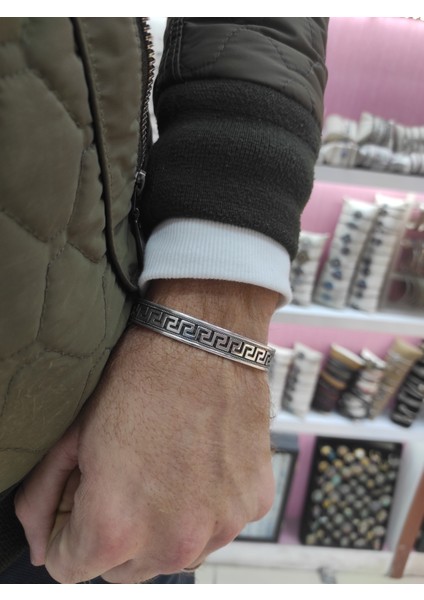 Grek Model Gümüş Erkek Bileklik fiyatları