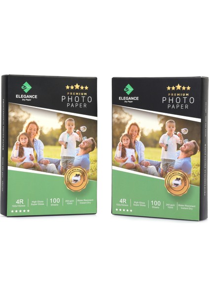 4r 10X15 cm Glossy 260GSM 200ADET Fotoğraf Kağıdı 2 Li