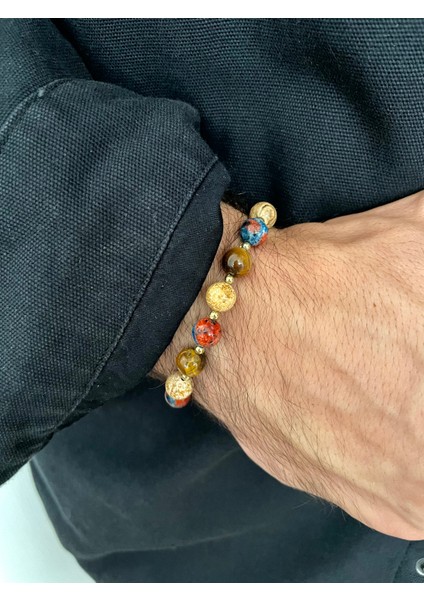 Unisex - Jade, Kaplan Gözü ve Jasper Doğal Taşlı Padore Bileklik | Handcrafted