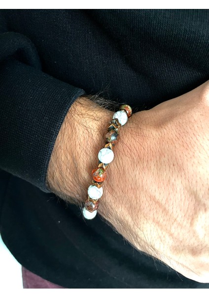Erkek - Zarif Tasarım Doğal Taş Padore Bileklik | Handcrafted