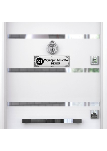 Kişiye Özel Metal Kapı Isimliği Kapı Numarası 15X5 cm fiyatları