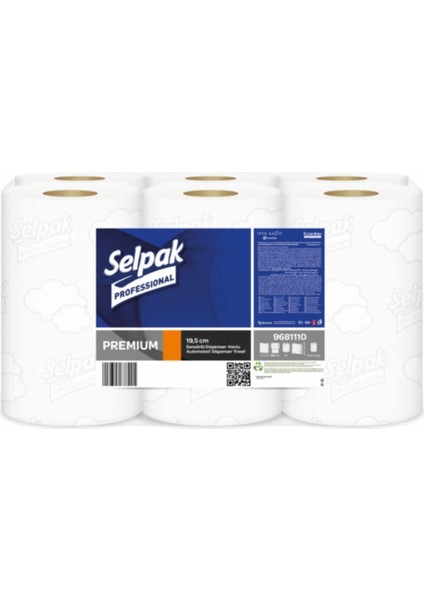 Professional Sensörlü Havlu 19,5 cm 150 mt 6'lı