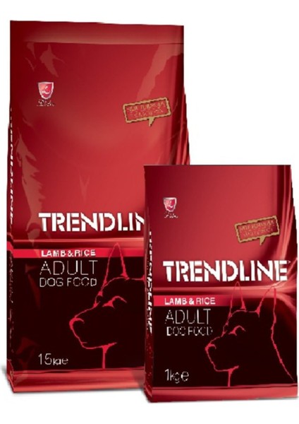 Trendlıne Kuzulu & Pirinçli Yetişkin Köpek Maması 15 kg + 1 kg