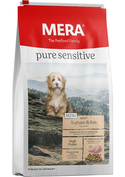 Pure Sensitive Mini Adult Hindili Pirinçli Küçük Irk Yetişkin Köpek Maması 4 kg