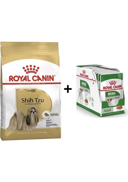 Shih Tzu Yetişkin Köpek Maması 1.5 kg + 12 Adet Yaş Mama