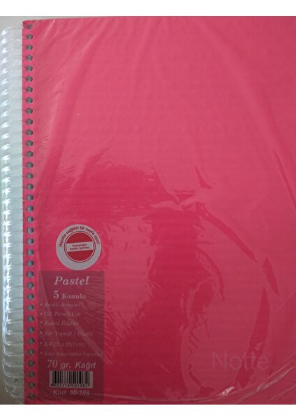 Sert Kapak Defter A4 Pastel 160 Yaprak 50-107