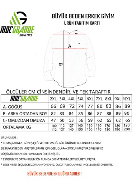 Moc Grande Mocgrande Büyük Beden Erkek Ekoseli Gömlek 23357 Beyaz