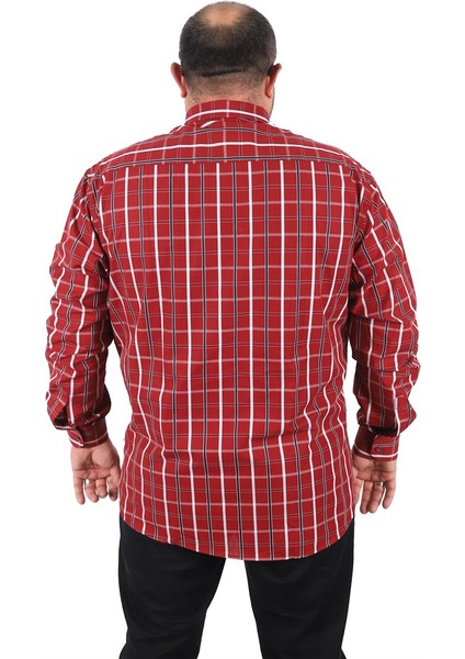 Mocgrande Büyük Beden Erkek Ekoseli Gömlek 23358 Kırmızı fiyatları